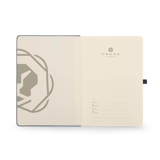 CROSS HARDCOVER A5 NOTEBOOK + PEN + BI-FOLD WALLET WITH 4 CARD SLOTS + COIN POCKET - NAVY BLUE